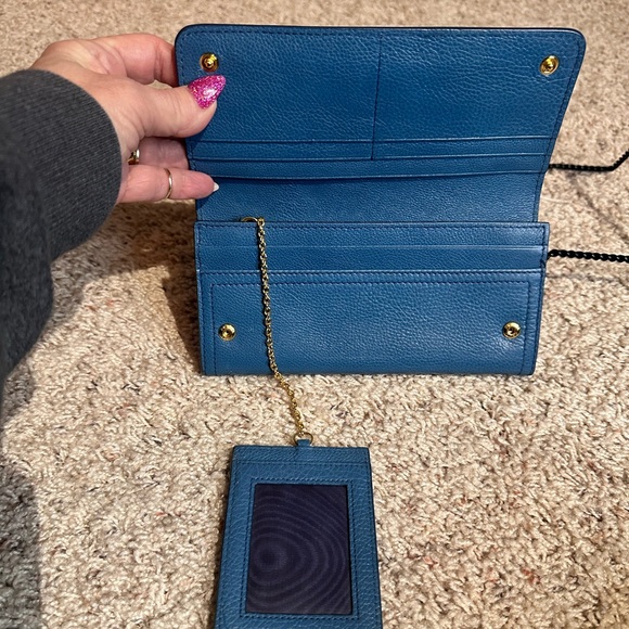 Prada Teal Leather Wallet with Bow Accent - Picture 7 of 11